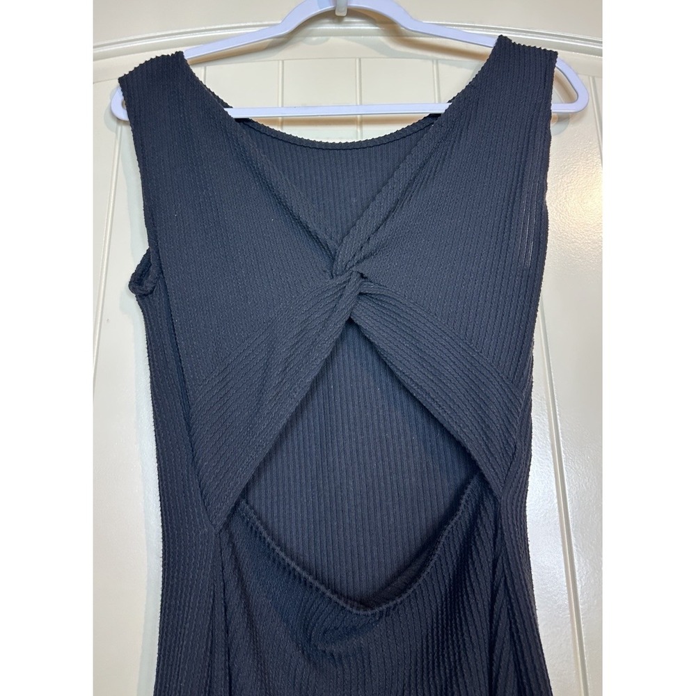 Antistar Women's Ribbed Knit Sleeveless back Cut Out Maxi Dress Sz L